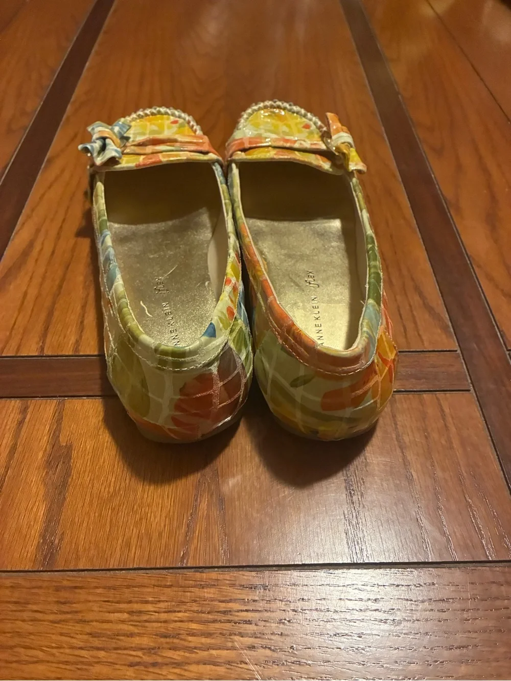 Anne Klein Multicolor Floral Bow Loafers